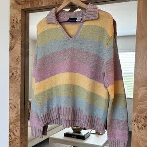 Vintage Liz Claiborne Pastel striped sweater